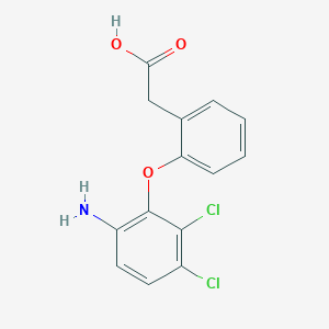 molecular formula C14H11Cl2NO3 B3290179 2-(2-(6-Amino-2,3-dichlorophenoxy)phenyl)acetic acid CAS No. 86335-27-5