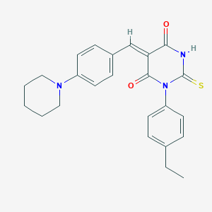 (5Z)-1-(4-ethylphenyl)-5-[4-(piperidin-1-yl)benzylidene]-2-thioxodihydropyrimidine-4,6(1H,5H)-dione