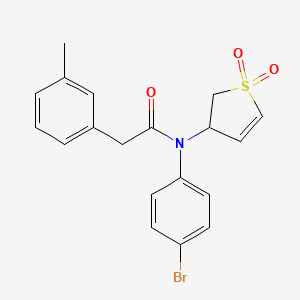 molecular formula C19H18BrNO3S B3290189 N-(4-bromophenyl)-N-(1,1-dioxido-2,3-dihydrothiophen-3-yl)-2-(m-tolyl)acetamide CAS No. 863445-40-3