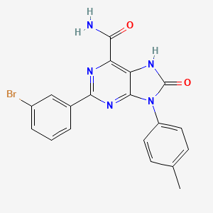 molecular formula C19H14BrN5O2 B3290199 2-(3-bromophenyl)-8-oxo-9-(p-tolyl)-8,9-dihydro-7H-purine-6-carboxamide CAS No. 863502-09-4