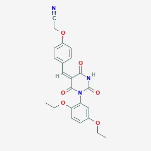 {4-[(1-(2,5-diethoxyphenyl)-2,4,6-trioxotetrahydro-5(2H)-pyrimidinylidene)methyl]phenoxy}acetonitrile