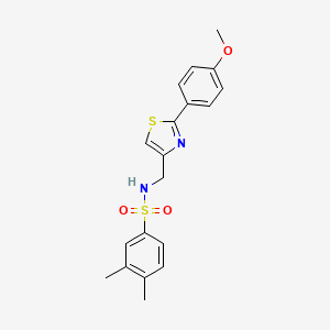 molecular formula C19H20N2O3S2 B3290211 N-((2-(4-methoxyphenyl)thiazol-4-yl)methyl)-3,4-dimethylbenzenesulfonamide CAS No. 863511-29-9