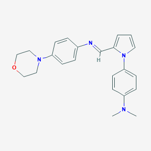 molecular formula C23H26N4O B329022 N,N-dimethyl-4-{2-[(E)-{[4-(morpholin-4-yl)phenyl]imino}methyl]-1H-pyrrol-1-yl}aniline 