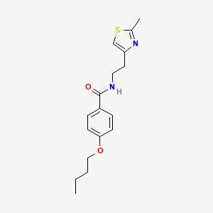 molecular formula C17H22N2O2S B3290221 4-butoxy-N-(2-(2-methylthiazol-4-yl)ethyl)benzamide CAS No. 863512-55-4