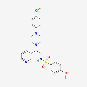 molecular formula C25H30N4O4S B3290241 4-methoxy-N-(2-(4-(4-methoxyphenyl)piperazin-1-yl)-2-(pyridin-3-yl)ethyl)benzenesulfonamide CAS No. 863558-91-2