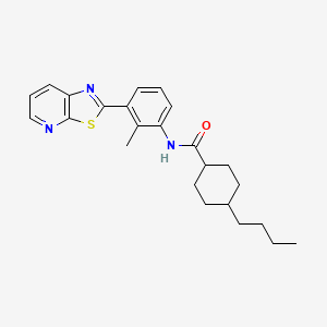 4-butyl-N-(2-methyl-3-(thiazolo[5,4-b]pyridin-2-yl)phenyl)cyclohexanecarboxamide