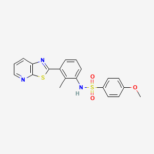 molecular formula C20H17N3O3S2 B3290272 4-methoxy-N-(2-methyl-3-(thiazolo[5,4-b]pyridin-2-yl)phenyl)benzenesulfonamide CAS No. 863595-15-7