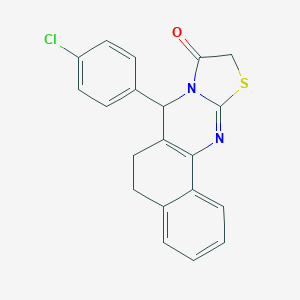 molecular formula C20H15ClN2OS B329028 7-(4-Chlorophenyl)-10-thia-7a,11-diaza-6,7-dihydro-5H-cyclopenta[b]phenanthrene-8(9H)-one 