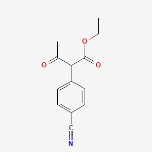 molecular formula C13H13NO3 B3290285 Ethyl 2-(4-cyanophenyl)-3-oxobutanoate CAS No. 86369-43-9