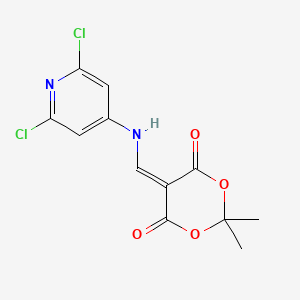 molecular formula C12H10Cl2N2O4 B3290305 5-{[(2,6-Dichloropyridin-4-yl)amino]methylidene}-2,2-dimethyl-1,3-dioxane-4,6-dione CAS No. 863785-65-3
