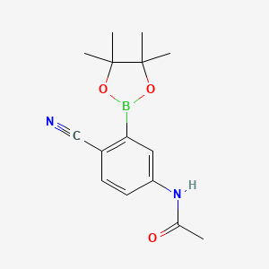 molecular formula C15H19BN2O3 B3290313 N-(4-Cyano-3-(4,4,5,5-tetramethyl-1,3,2-dioxaborolan-2-YL) phenyl)ethanamide CAS No. 863868-27-3