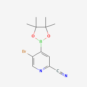 molecular formula C12H14BBrN2O2 B3290327 5-Bromo-4-(4,4,5,5-tetramethyl-1,3,2-dioxaborolan-2-YL)-2-pyridinecarbonitrile CAS No. 863868-54-6