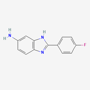molecular formula C13H10FN3 B3290333 2-(4-fluorophenyl)-1H-benzimidazol-5-amine CAS No. 863869-96-9
