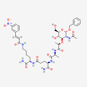 molecular formula C41H56N8O14 B3290335 Ac-a-benzyl-muramyl-Ala-D-Glu(Lys(trans-(3-nitrocinnamoyl))-NH2)-NH2 CAS No. 863918-60-9