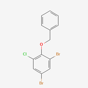 molecular formula C13H9Br2ClO B3290362 1,5-Dibromo-3-chloro-2-(phenylmethoxy)benzene CAS No. 864181-25-9
