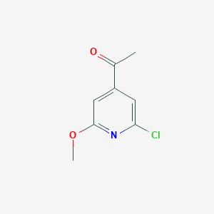 molecular formula C8H8ClNO2 B3290439 1-(2-Chloro-6-methoxypyridin-4-YL)ethanone CAS No. 864674-09-9