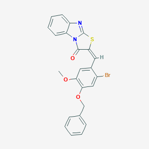 molecular formula C24H17BrN2O3S B329045 2-[4-(benzyloxy)-2-bromo-5-methoxybenzylidene][1,3]thiazolo[3,2-a]benzimidazol-3(2H)-one 