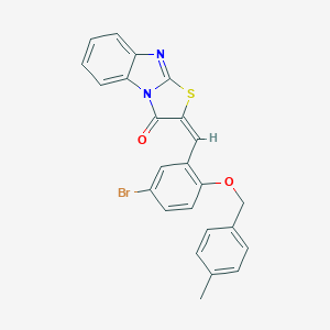 molecular formula C24H17BrN2O2S B329046 (2E)-2-{5-bromo-2-[(4-methylbenzyl)oxy]benzylidene}[1,3]thiazolo[3,2-a]benzimidazol-3(2H)-one 