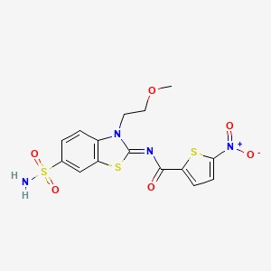 molecular formula C15H14N4O6S3 B3290508 (Z)-N-(3-(2-methoxyethyl)-6-sulfamoylbenzo[d]thiazol-2(3H)-ylidene)-5-nitrothiophene-2-carboxamide CAS No. 865159-84-8