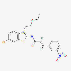 (2E,NZ)-N-(6-bromo-3-(2-ethoxyethyl)benzo[d]thiazol-2(3H)-ylidene)-3-(3-nitrophenyl)acrylamide
