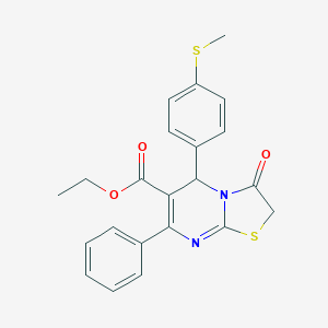 molecular formula C22H20N2O3S2 B329052 ethyl 5-[4-(methylsulfanyl)phenyl]-3-oxo-7-phenyl-2,3-dihydro-5H-[1,3]thiazolo[3,2-a]pyrimidine-6-carboxylate 