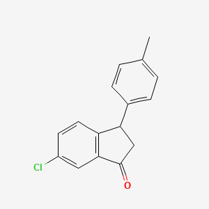 molecular formula C16H13ClO B3290523 6-Chloro-3-(p-tolyl)-2,3-dihydro-1H-inden-1-one CAS No. 865189-98-6