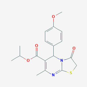 molecular formula C18H20N2O4S B329054 1-methylethyl 7-methyl-5-[4-(methyloxy)phenyl]-3-oxo-2,3-dihydro-5H-[1,3]thiazolo[3,2-a]pyrimidine-6-carboxylate 