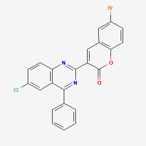 molecular formula C23H12BrClN2O2 B3290542 6-bromo-3-(6-chloro-4-phenylquinazolin-2-yl)-2H-chromen-2-one CAS No. 865376-31-4