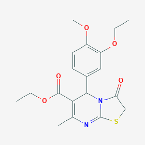 molecular formula C19H22N2O5S B329055 ethyl 5-(3-ethoxy-4-methoxyphenyl)-7-methyl-3-oxo-2,3-dihydro-5H-[1,3]thiazolo[3,2-a]pyrimidine-6-carboxylate 