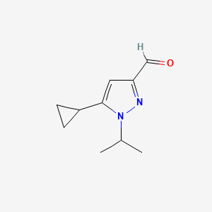 molecular formula C10H14N2O B3290605 5-Cyclopropyl-1-(methylethyl)pyrazole-3-carbaldehyde CAS No. 865798-33-0