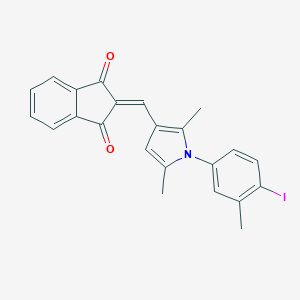 molecular formula C23H18INO2 B329068 2-{[1-(4-iodo-3-methylphenyl)-2,5-dimethyl-1H-pyrrol-3-yl]methylidene}-1H-indene-1,3(2H)-dione 