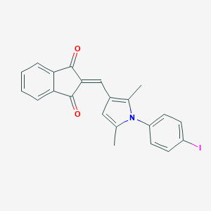 molecular formula C22H16INO2 B329069 2-{[1-(4-iodophenyl)-2,5-dimethyl-1H-pyrrol-3-yl]methylidene}-1H-indene-1,3(2H)-dione 