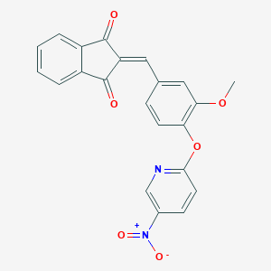 2-{3-methoxy-4-[(5-nitropyridin-2-yl)oxy]benzylidene}-1H-indene-1,3(2H)-dione