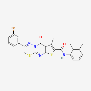 12-(3-bromophenyl)-N-(2,3-dimethylphenyl)-4-methyl-2-oxo-6,10-dithia-1,8,13-triazatricyclo[7.4.0.0^{3,7}]trideca-3(7),4,8,12-tetraene-5-carboxamide