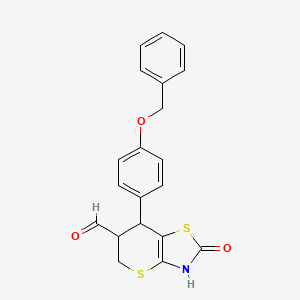 7-(4-(benzyloxy)phenyl)-2-oxo-3,5,6,7-tetrahydro-2H-thiopyrano[2,3-d]thiazole-6-carbaldehyde