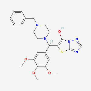 molecular formula C25H29N5O4S B3290821 5-((4-Benzylpiperazin-1-yl)(3,4,5-trimethoxyphenyl)methyl)thiazolo[3,2-b][1,2,4]triazol-6-ol CAS No. 868220-67-1
