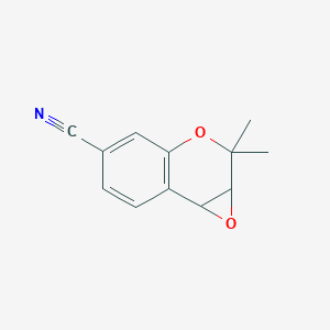 molecular formula C12H11NO2 B3290829 2,2-Dimethyl-2,7b-dihydro-1aH-oxireno[2,3-c]chromene-5-carbonitrile CAS No. 86824-80-8