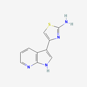 molecular formula C10H8N4S B3290846 4-{1H-Pyrrolo[2,3-B]pyridin-3-YL}-1,3-thiazol-2-amine CAS No. 868387-60-4