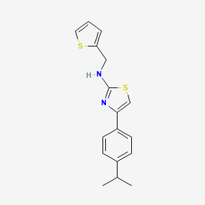 molecular formula C17H18N2S2 B3290875 4-(4-Isopropylphenyl)-n-((thiophen-2-yl)methyl)thiazol-2-amine CAS No. 868591-19-9