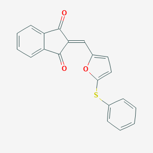 molecular formula C20H12O3S B329088 2-{[5-(phenylthio)-2-furyl]methylene}-1H-indene-1,3(2H)-dione 