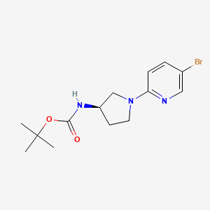 molecular formula C14H20BrN3O2 B3290881 (R)-tert-butyl (1-(5-bromopyridin-2-yl)pyrrolidin-3-yl)carbamate CAS No. 868662-37-7