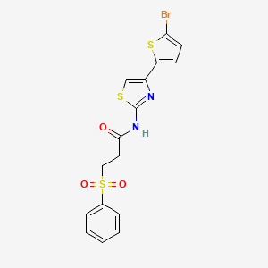 3-(benzenesulfonyl)-N-[4-(5-bromothiophen-2-yl)-1,3-thiazol-2-yl]propanamide