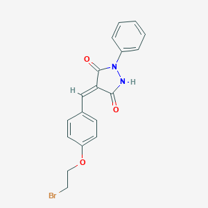 molecular formula C18H15BrN2O3 B329090 (4E)-4-[4-(2-bromoethoxy)benzylidene]-1-phenylpyrazolidine-3,5-dione 