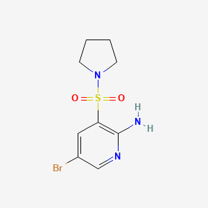 molecular formula C9H12BrN3O2S B3290964 5-Bromo-3-(pyrrolidine-1-sulfonyl)pyridin-2-amine CAS No. 869008-71-9