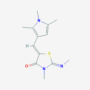 molecular formula C13H17N3OS B329097 3-methyl-2-(methylimino)-5-[(1,2,5-trimethyl-1H-pyrrol-3-yl)methylene]-1,3-thiazolidin-4-one 