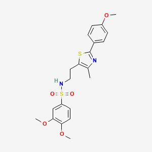 molecular formula C21H24N2O5S2 B3290976 3,4-dimethoxy-N-(2-(2-(4-methoxyphenyl)-4-methylthiazol-5-yl)ethyl)benzenesulfonamide CAS No. 869069-91-0