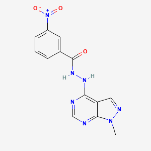 molecular formula C13H11N7O3 B3290986 N'-(1-methylpyrazolo[3,4-d]pyrimidin-4-yl)-3-nitrobenzohydrazide CAS No. 869073-26-7