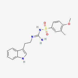 molecular formula C19H22N4O3S B3290987 N-(N-(2-(1H-indol-3-yl)ethyl)carbamimidoyl)-4-methoxy-3-methylbenzenesulfonamide CAS No. 869074-97-5