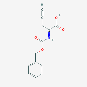 molecular formula C13H13NO4 B3291001 (S)-2-(((benzyloxy)carbonyl)aMino)pent-4-ynoic acid CAS No. 869116-13-2