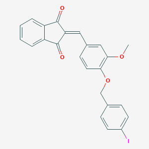 molecular formula C24H17IO4 B329102 2-{4-[(4-iodobenzyl)oxy]-3-methoxybenzylidene}-1H-indene-1,3(2H)-dione 